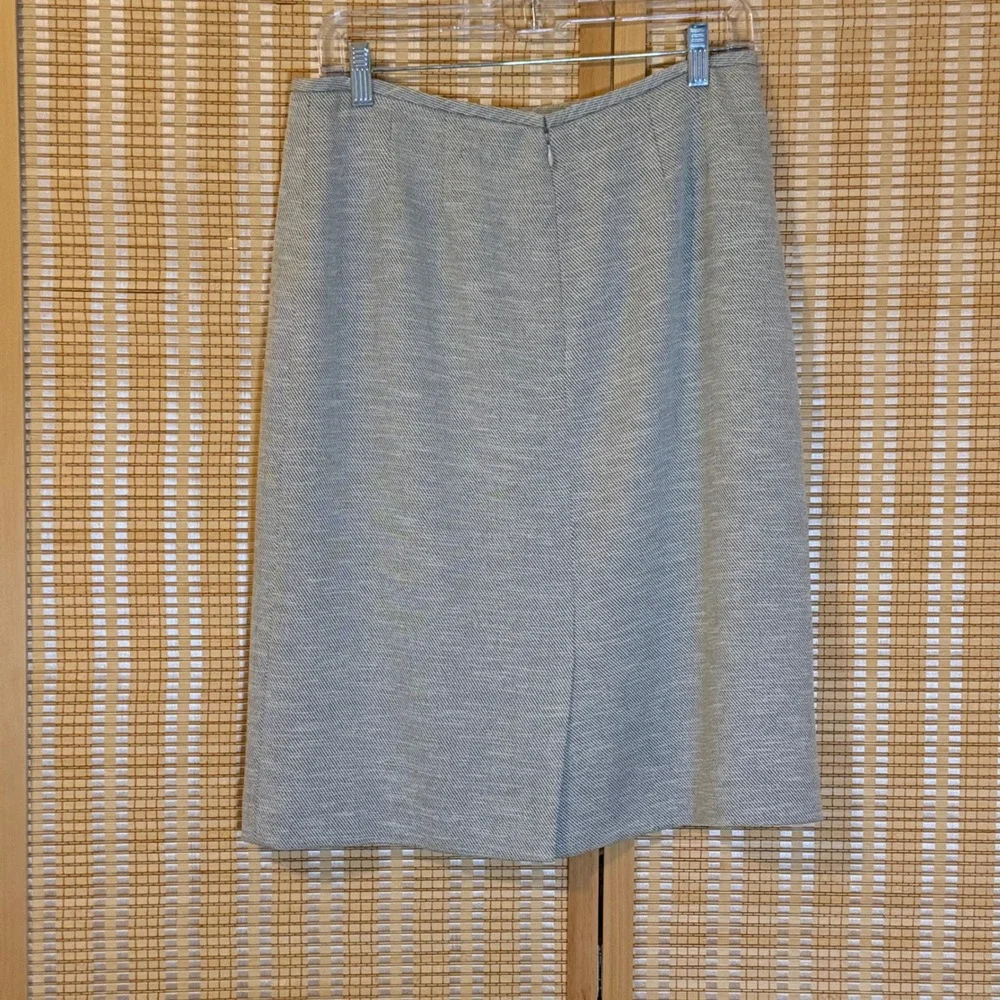 Anne Klein Suits Grey White Textured Pencil Skirt Womens 10 Professional Office
